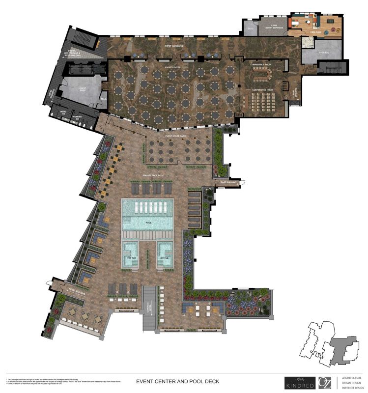 Kindred event and pool area floor plan