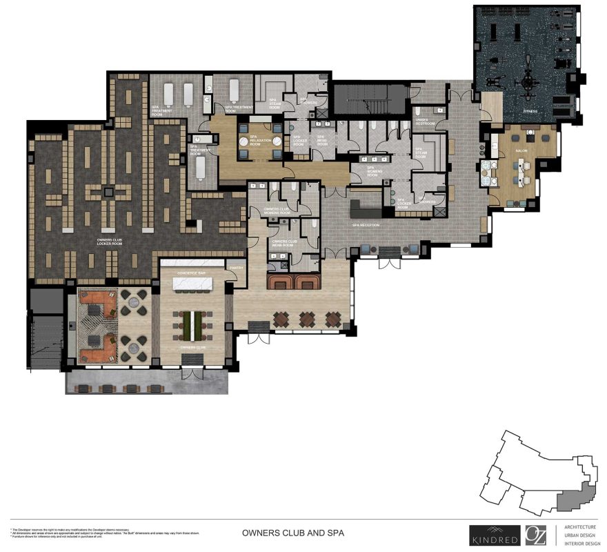Kindred owners club and spa floor plan