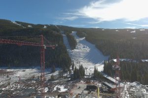 Kindred Resort drone footage of ski slopes on opening day. Nov. 1.2023