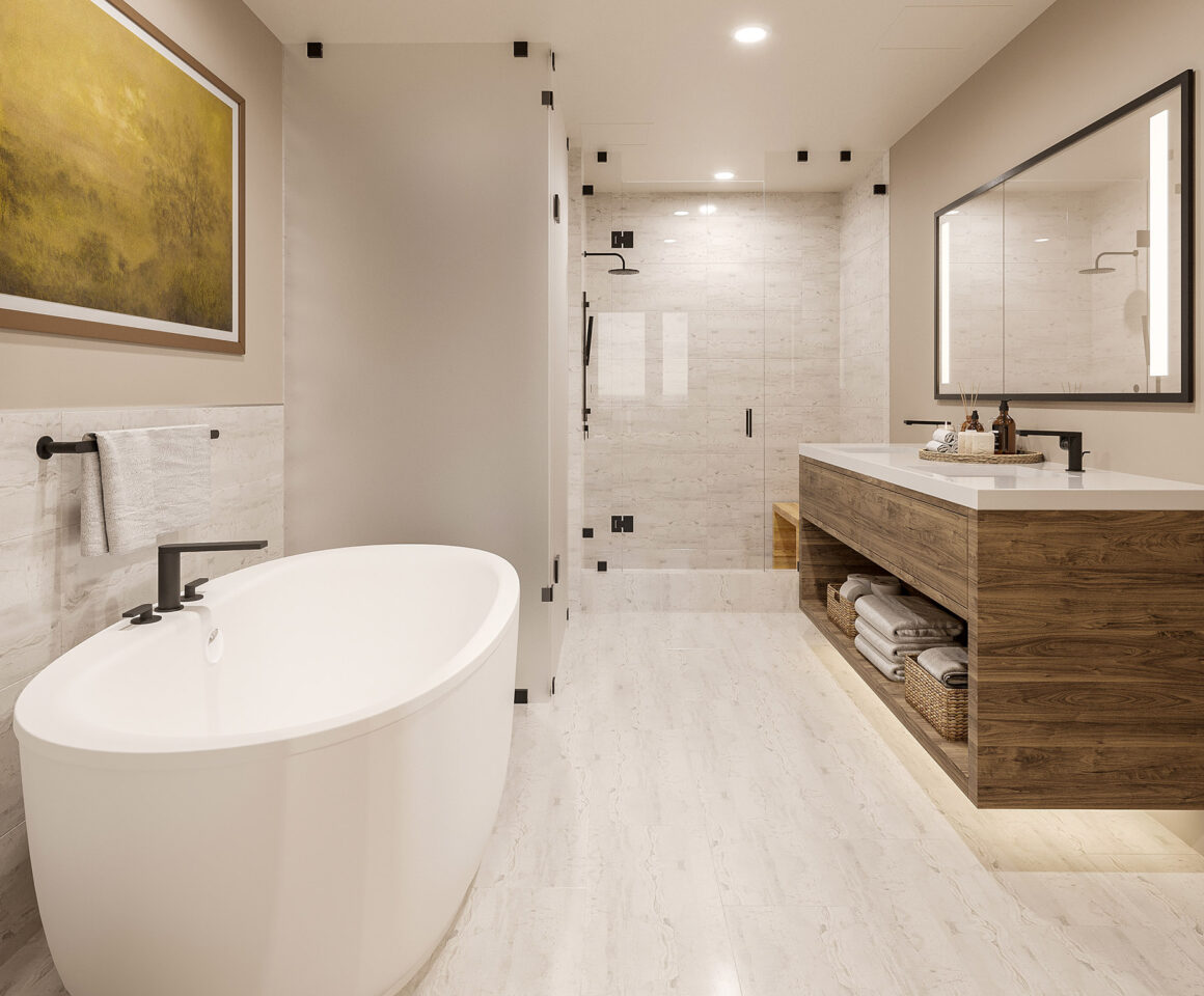 Kindred Residences Bathroom With Bathtub and Shower and Sink