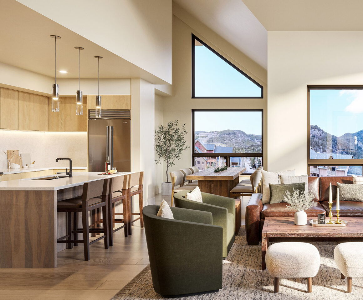 Kindred Residences Living Room and Kitchen
