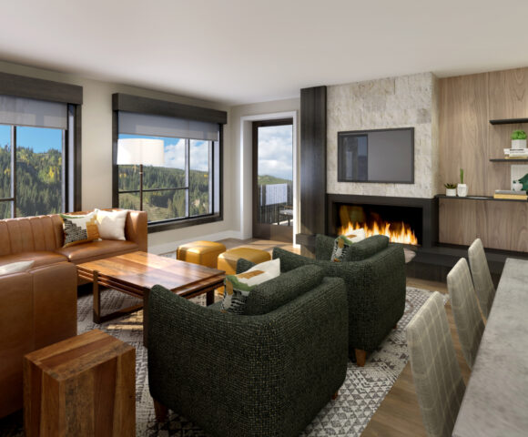Residences Living Room Rendering Kindred Resort Keystone
